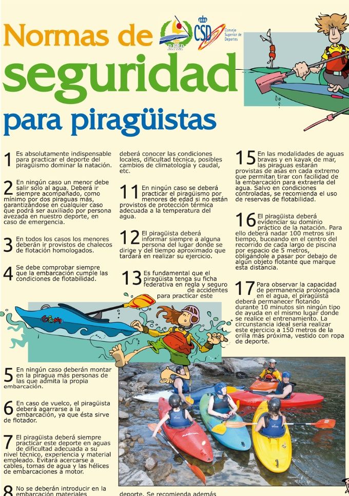 NORMAS DE SEGURIDAD PARA PIRAGUISTAS